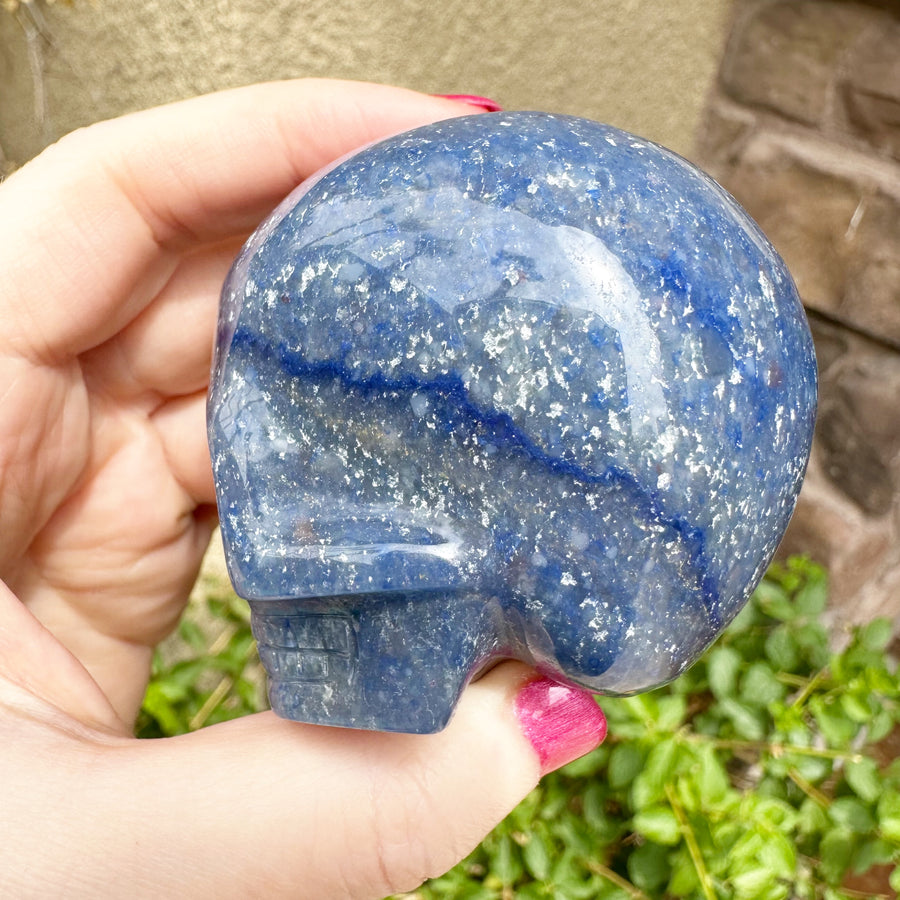 Sodalite Magical Child Crystal Skull Carved by Leandro de Souza