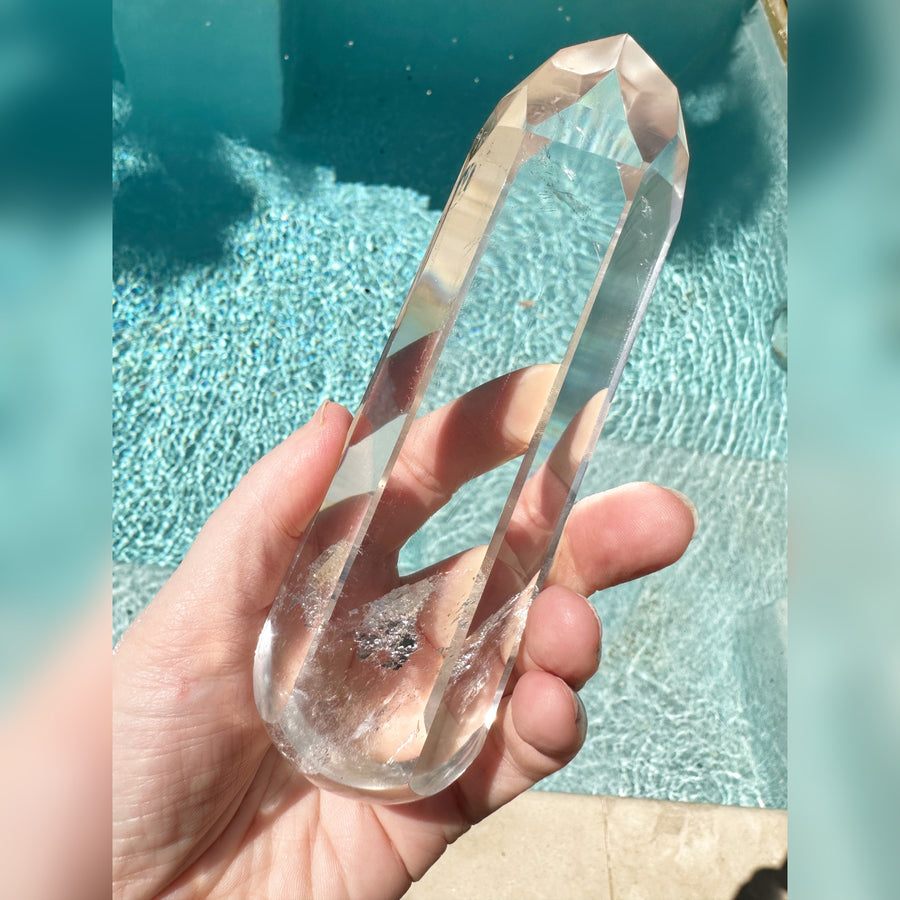 Lemurian Quartz Crystal Ascension Wand Carved by Leandro de Souza