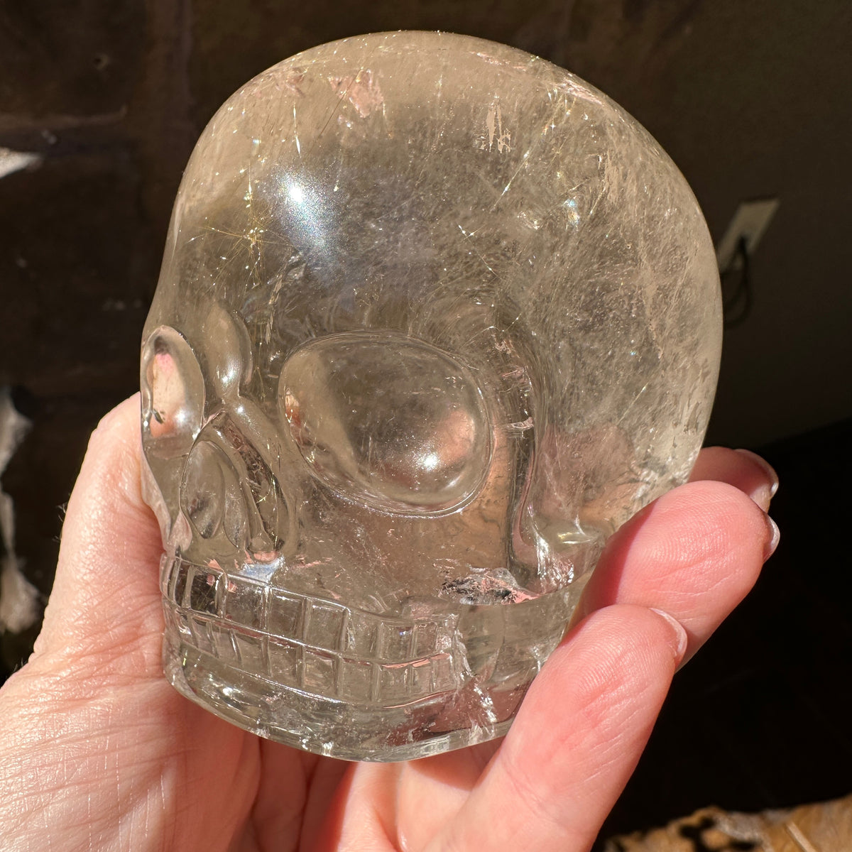 Golden Rutile Quartz Magical Child Crystal Skull Carved by Leandro de Souza