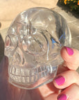 Clear Sirius Quartz Crystal Skull with Rainbows Carved by Leandro de Souza