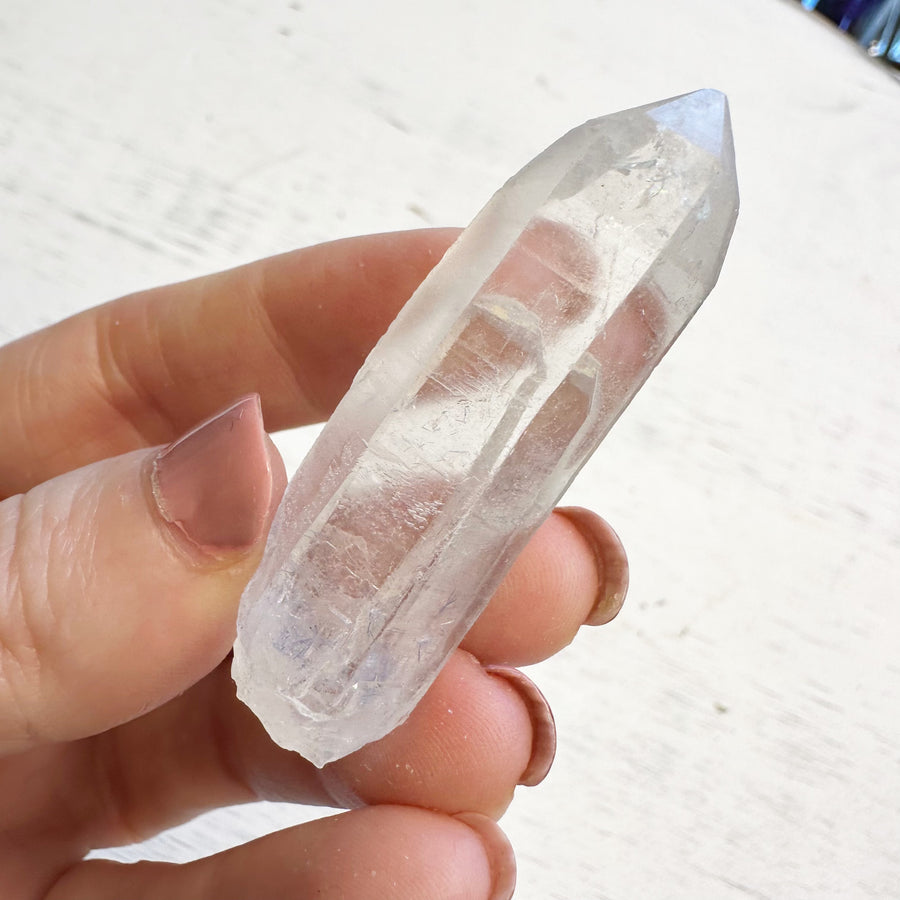 Natural Dumortierite Quartz Crystal Point