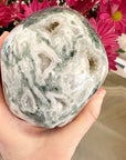 Green Moss Agate Crystal Skull
