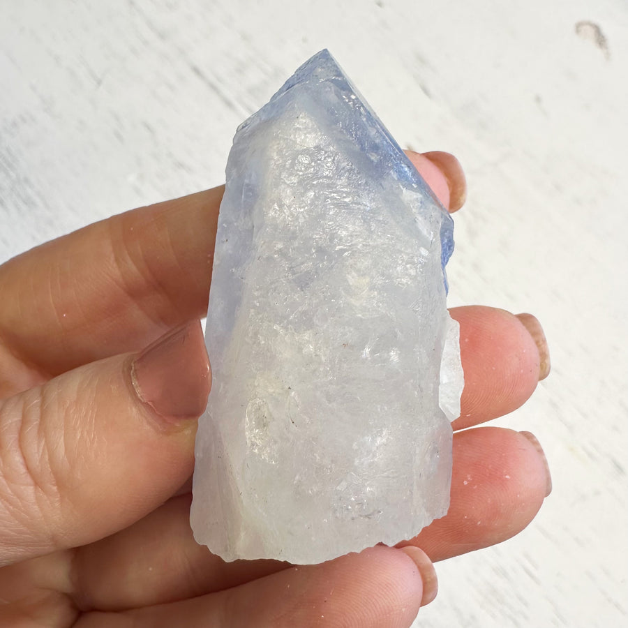 Natural Dumortierite Quartz Crystal Point