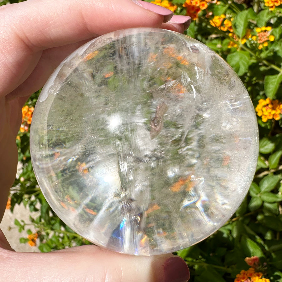 Lemurian Quartz Crystal Sphere with Rainbows