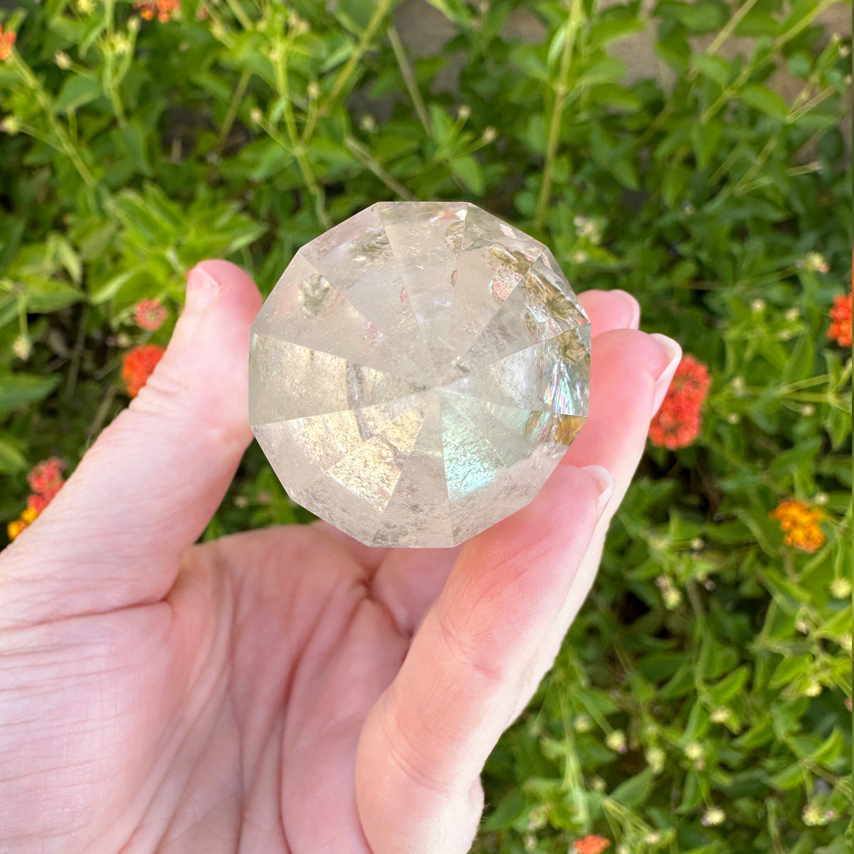 Rainbow Quartz Vogel Style Wand 12 Sided