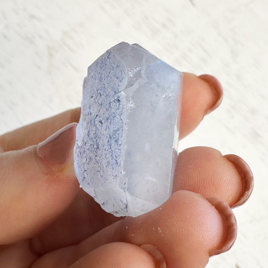 DT Natural Dumortierite Quartz Crystal Point