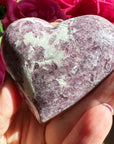 Lepidolite Palm Stone Heart