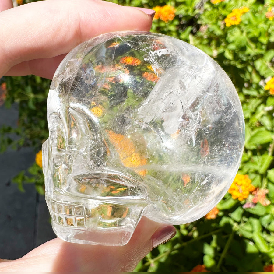 Lemurian Magical Child Crystal Skull with Rainbows Carved by Leandro de Souza