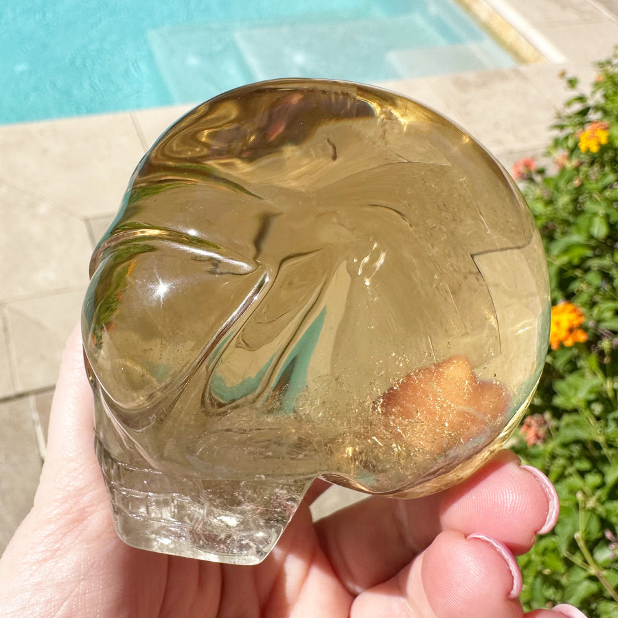 Clear Citrine Star Child Crystal Skull Carved by Leandro de Souza