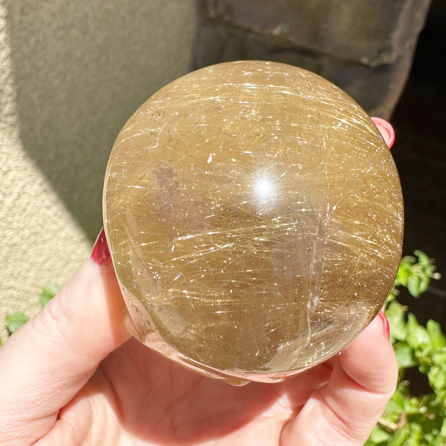 Golden Rutile Citrine Magical Child Crystal Skull Carved by Leandro de Souza