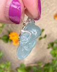 Aquamarine Guardian Angel Pendant Carved by Leandro de Souza