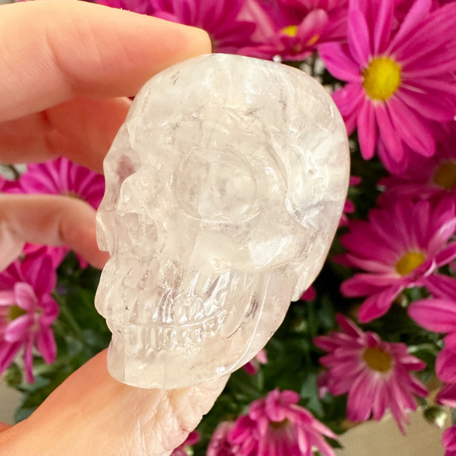 Quartz Crystal Skull With Rainbows