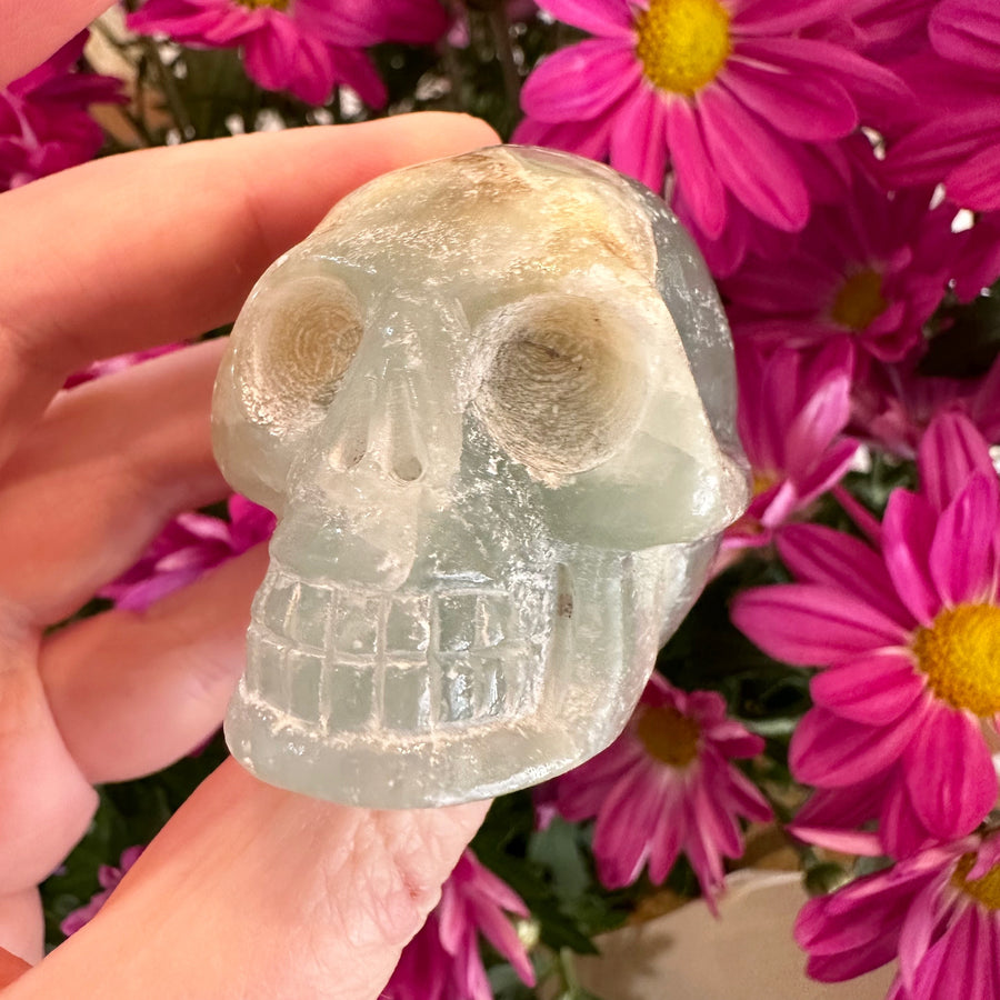 Blue Calcite Crystal Skull