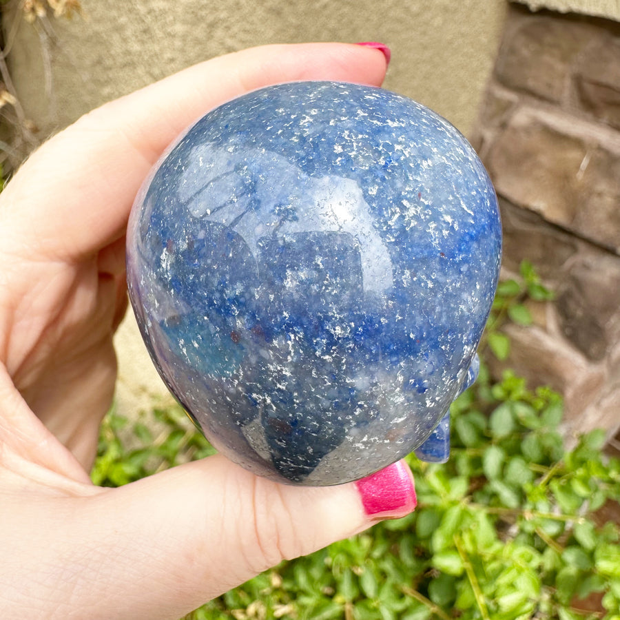 Sodalite Magical Child Crystal Skull Carved by Leandro de Souza