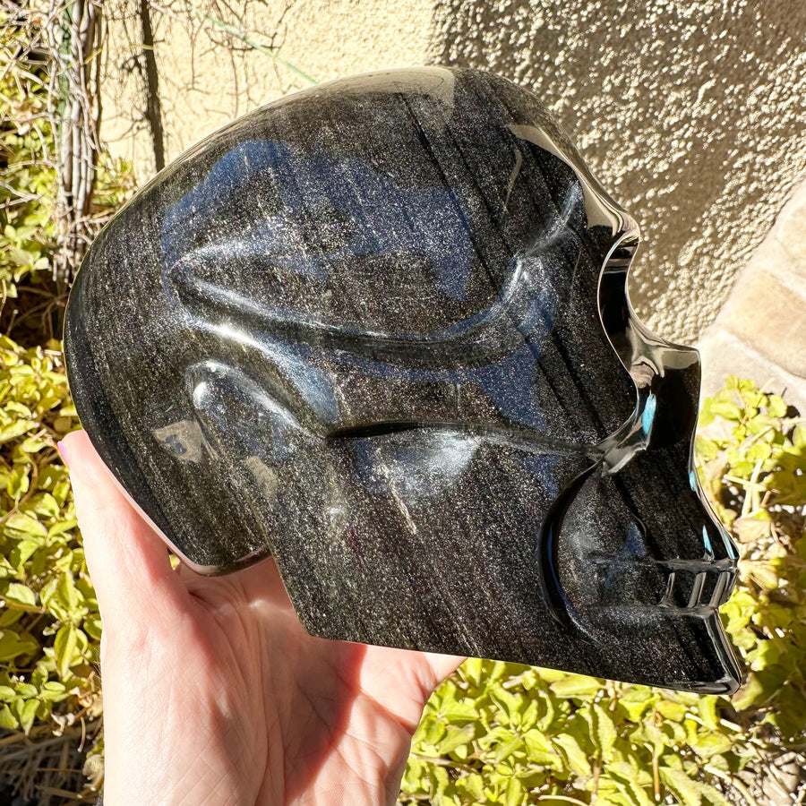 Gold Sheen Obsidian Crystal Skull