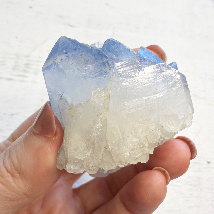 Natural Dumortierite Quartz Crystal Cluster