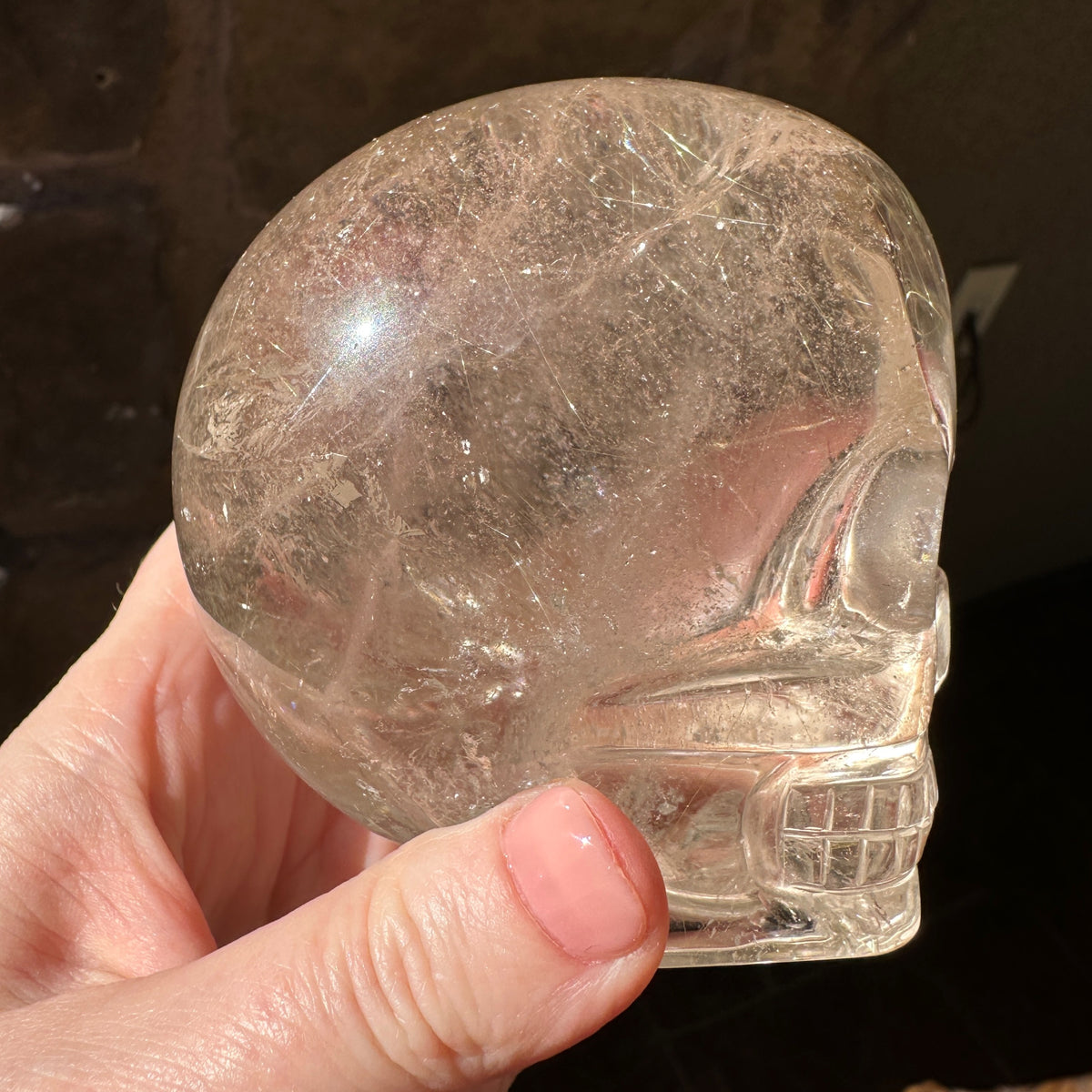 Golden Rutile Quartz Magical Child Crystal Skull Carved by Leandro de Souza