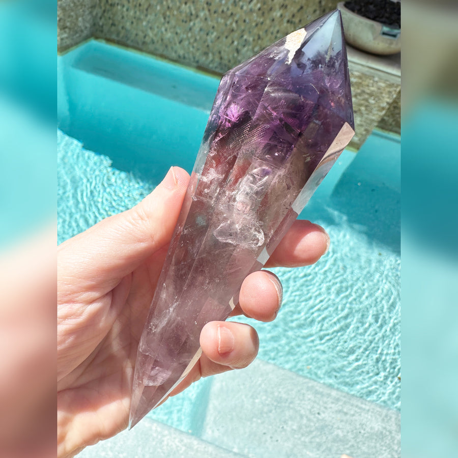 Amethyst Vogel Style Wand 12 Sided