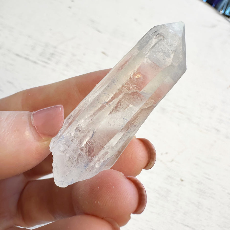 Natural Dumortierite Quartz Crystal Point