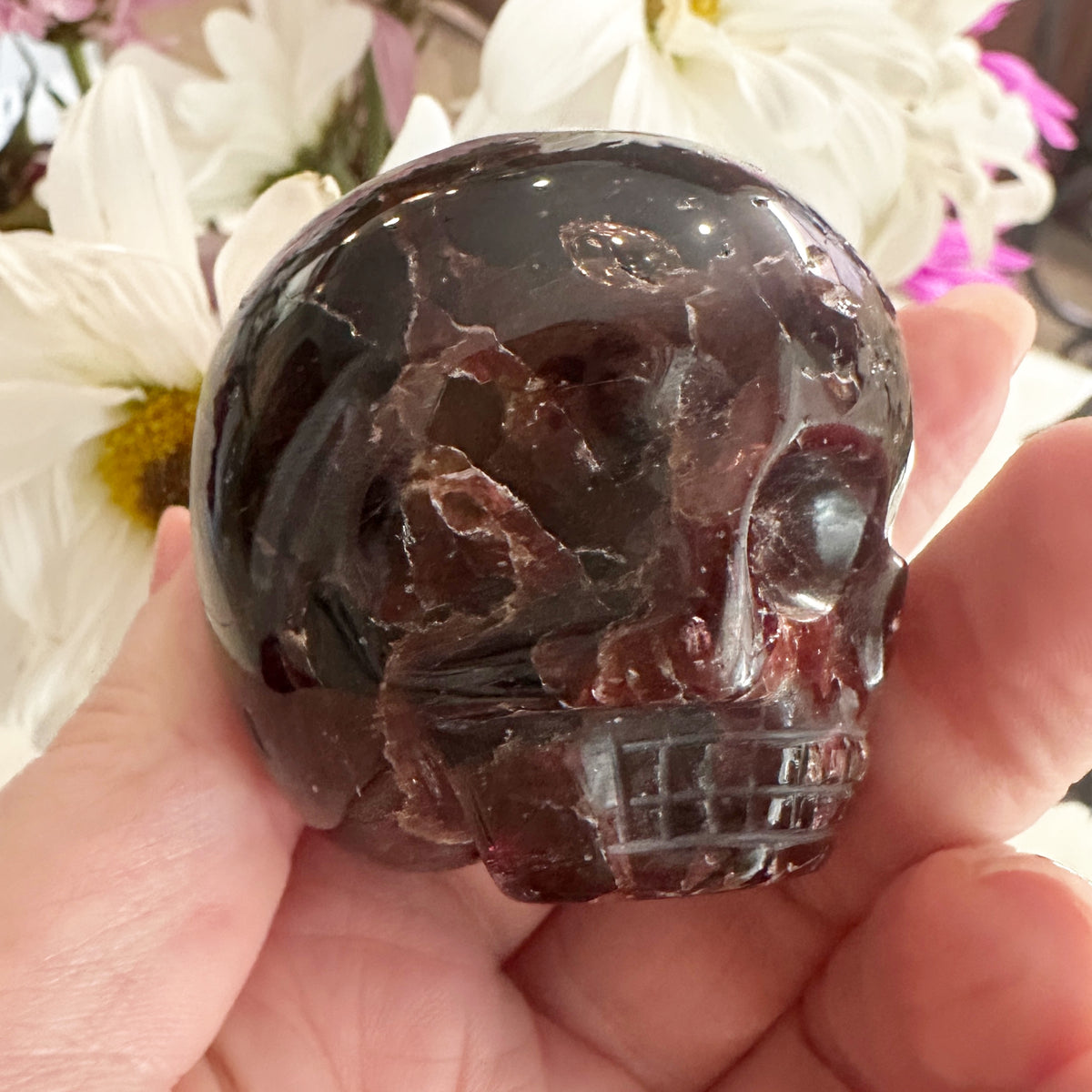 Garnet Magical Child Crystal Skull Carved by Leandro de Souza