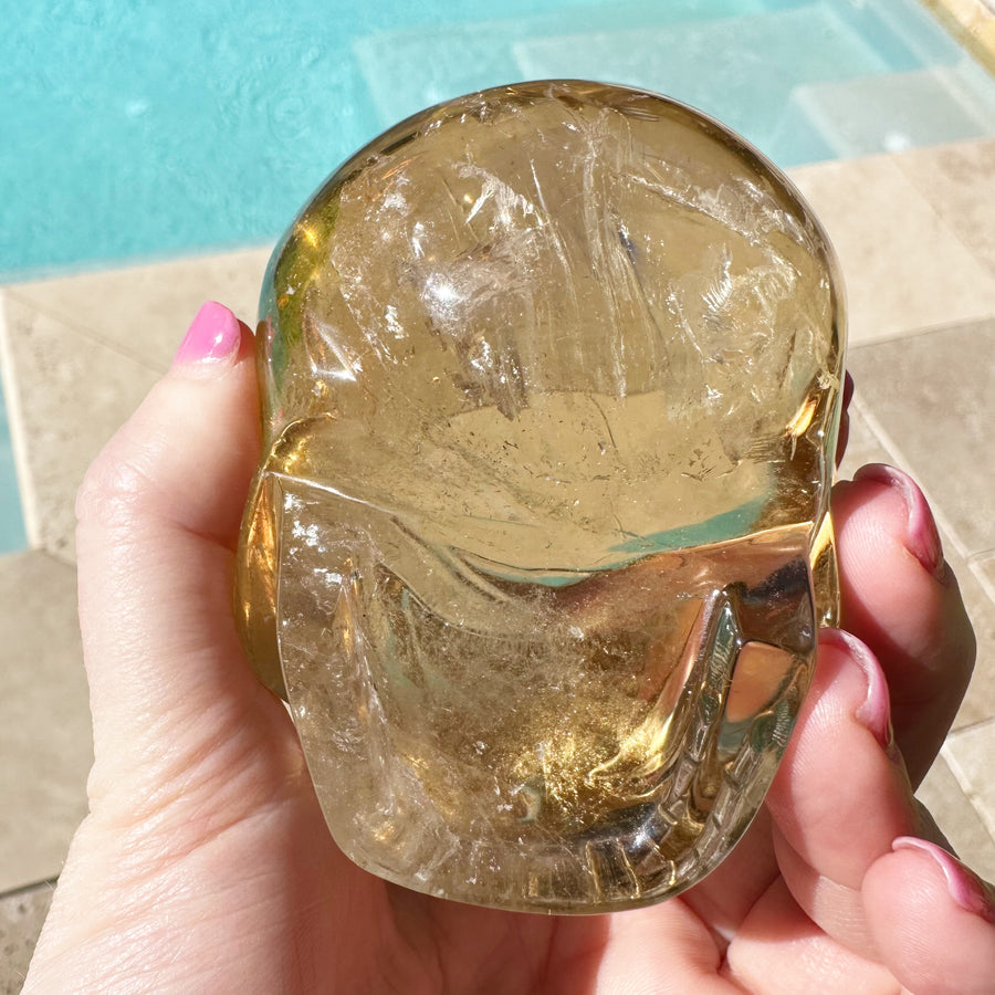 Clear Citrine Star Child Crystal Skull Carved by Leandro de Souza
