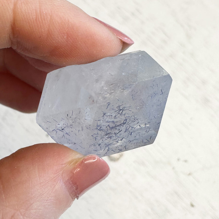 DT Natural Dumortierite Quartz Crystal Point