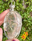Rutile Quartz Crystal Skull Pendant Carved by Leandro de Souza