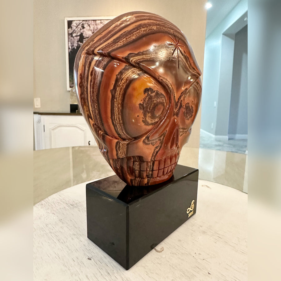 Circle 100-1 Sedona Jasper Starbeing Master Crystal Skull Carved by Leandro de Souza
