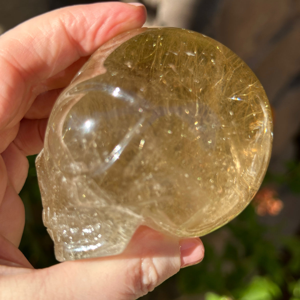Golden Rutile Citrine Star Child Crystal Skull Carved by Leandro de Souza