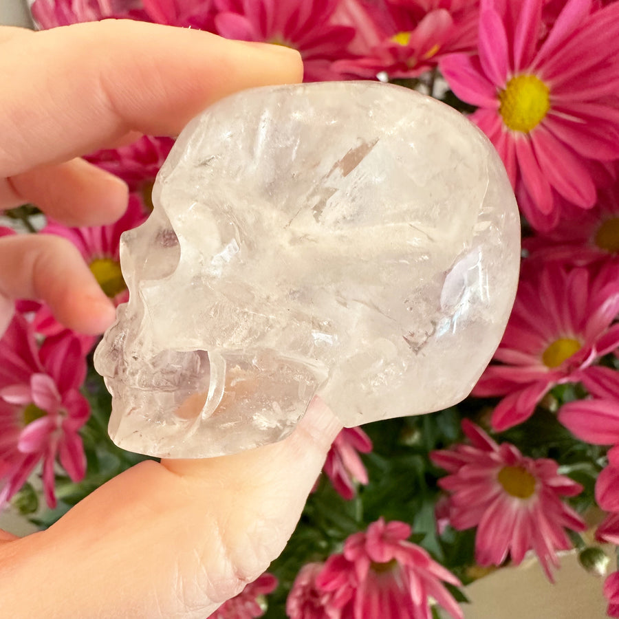 Quartz Crystal Skull With Rainbows