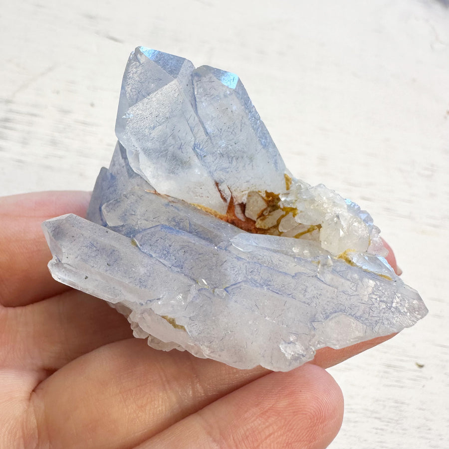 Natural Dumortierite Quartz Crystal Cluster