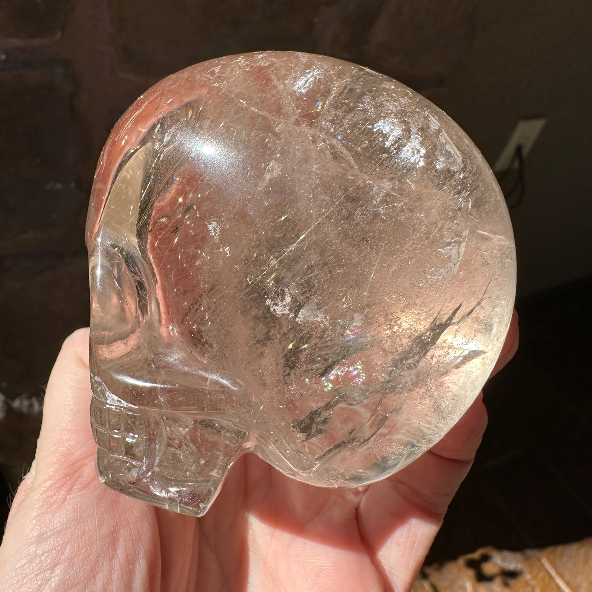 Golden Rutile Quartz Magical Child Crystal Skull Carved by Leandro de Souza