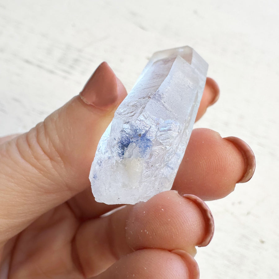 Natural Dumortierite Quartz Crystal Point
