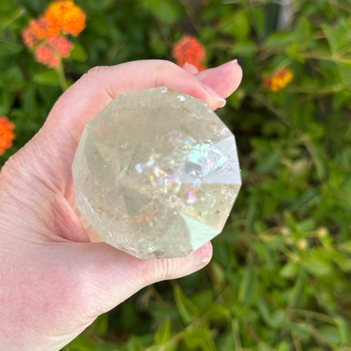 Rainbow Quartz Vogel Style Wand 12 Sided