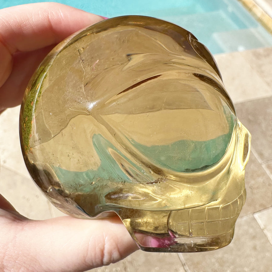 Clear Citrine Star Child Crystal Skull Carved by Leandro de Souza