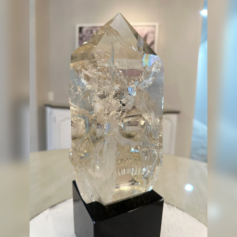 Circle 100-1 Angel Wing Citrine Master Flame Crystal Skull Carved by Leandro de Souza with Rainbows