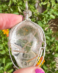 Rutile Quartz Crystal Skull Pendant Carved by Leandro de Souza