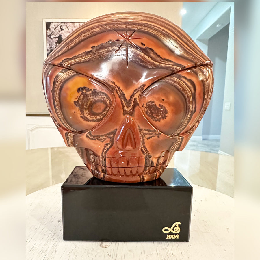 Circle 100-1 Sedona Jasper Starbeing Master Crystal Skull Carved by Leandro de Souza