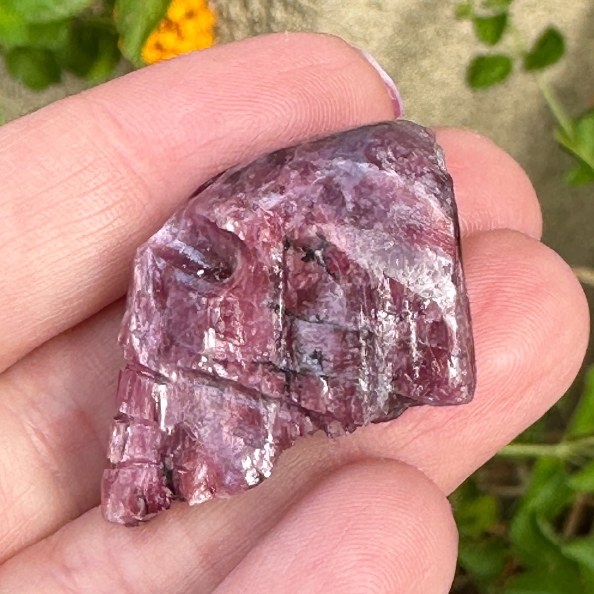 Pink Tourmaline Palm Skull by Igor de Souza