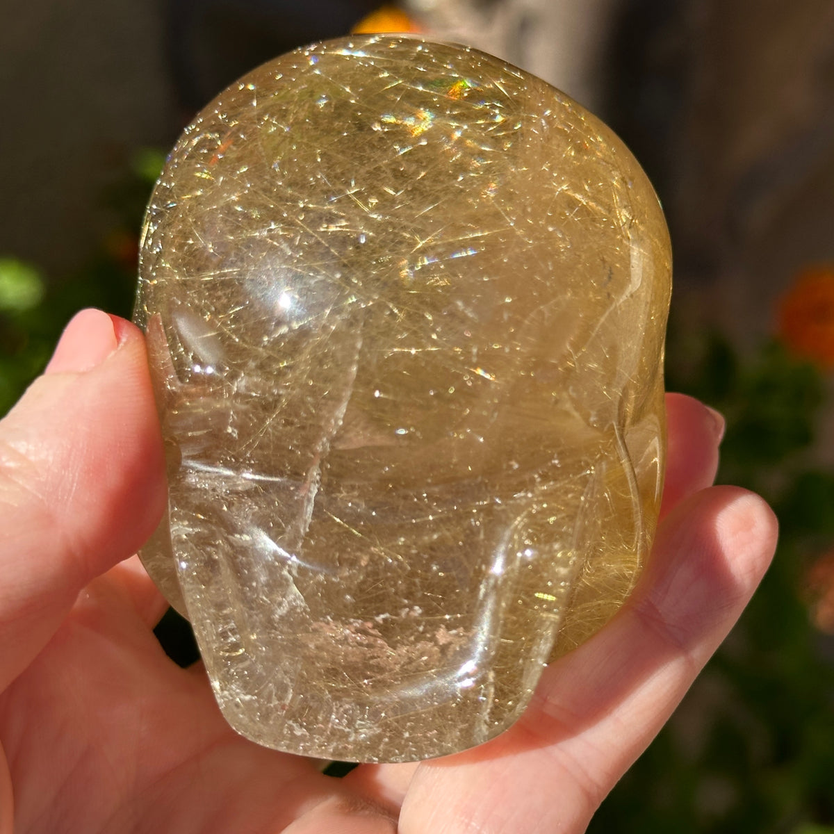 Golden Rutile Citrine Star Child Crystal Skull Carved by Leandro de Souza