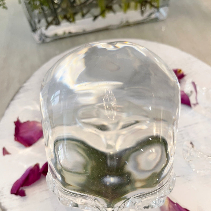 Water Clear Lab Quartz Crystal Skull Master with Detachable Jaw