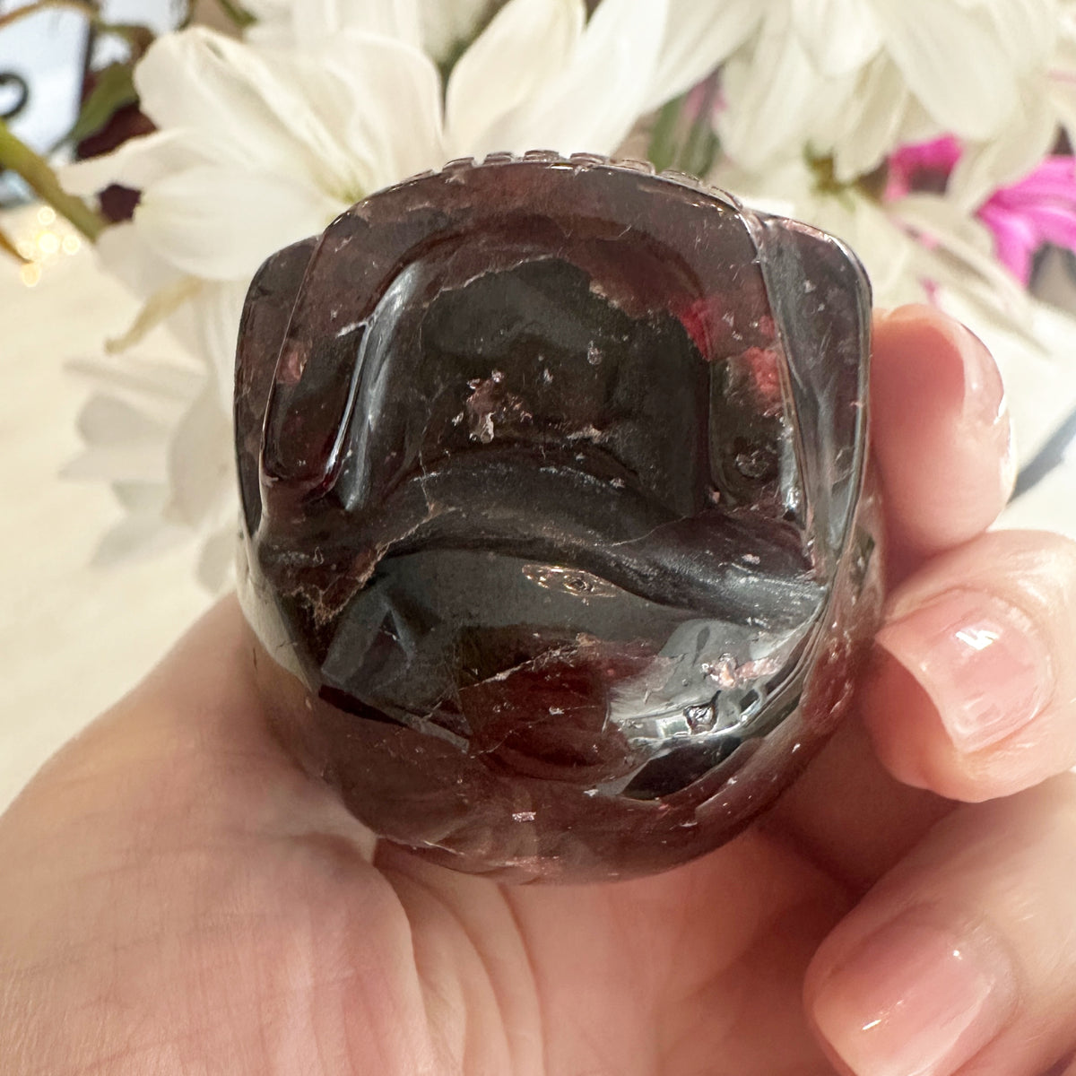 Garnet Magical Child Crystal Skull Carved by Leandro de Souza
