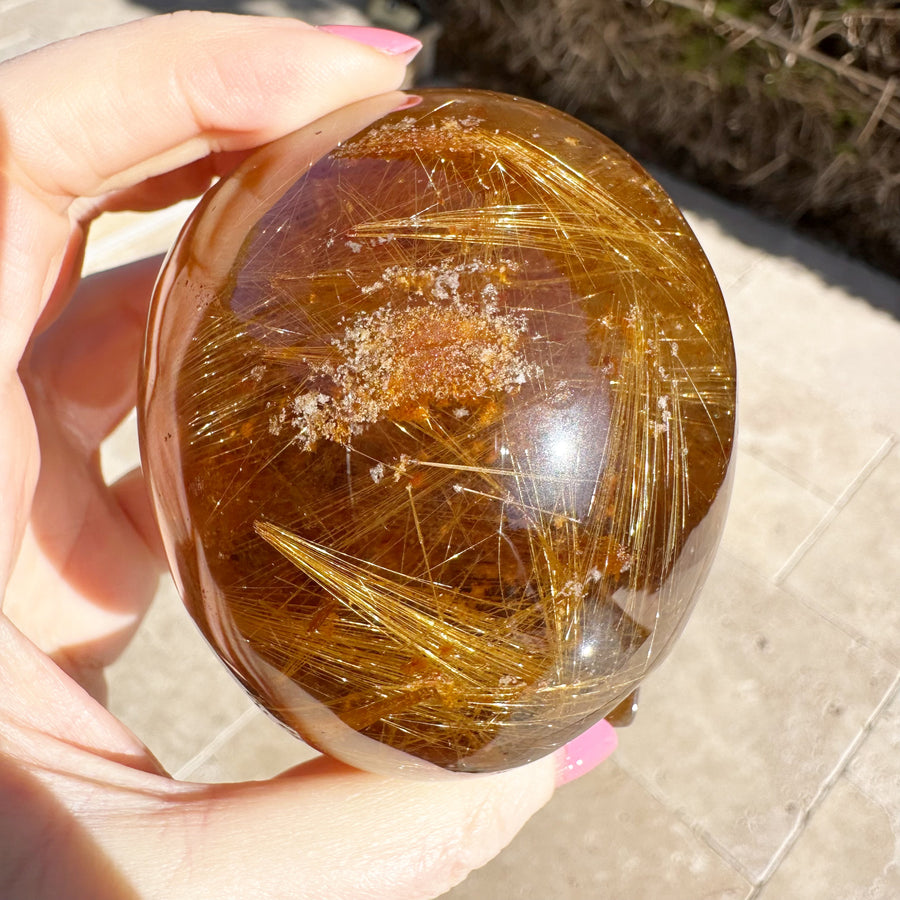 Golden Rutile Citrine with Lodolite Magical Child Crystal Skull Carved by Leandro de Souza