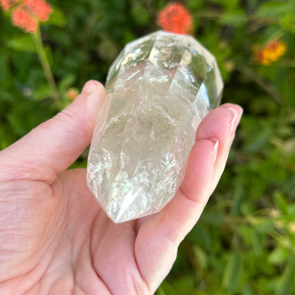 Rainbow Quartz Vogel Style Wand 12 Sided