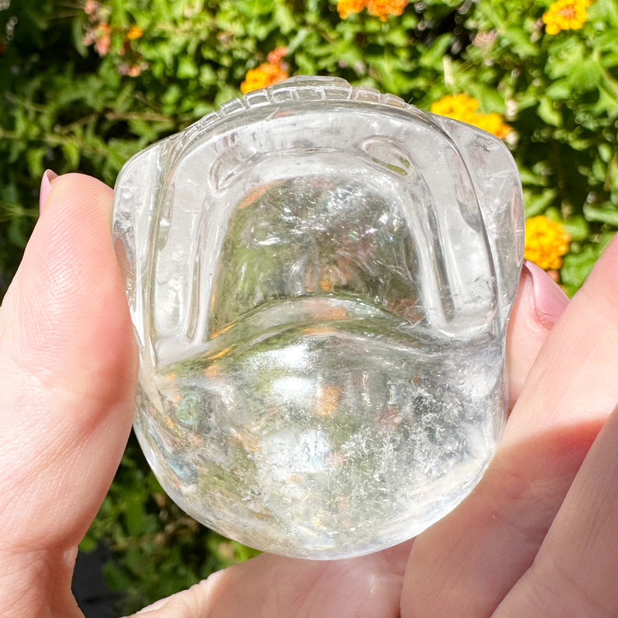 Lemurian Magical Child Crystal Skull with Rainbows Carved by Leandro de Souza