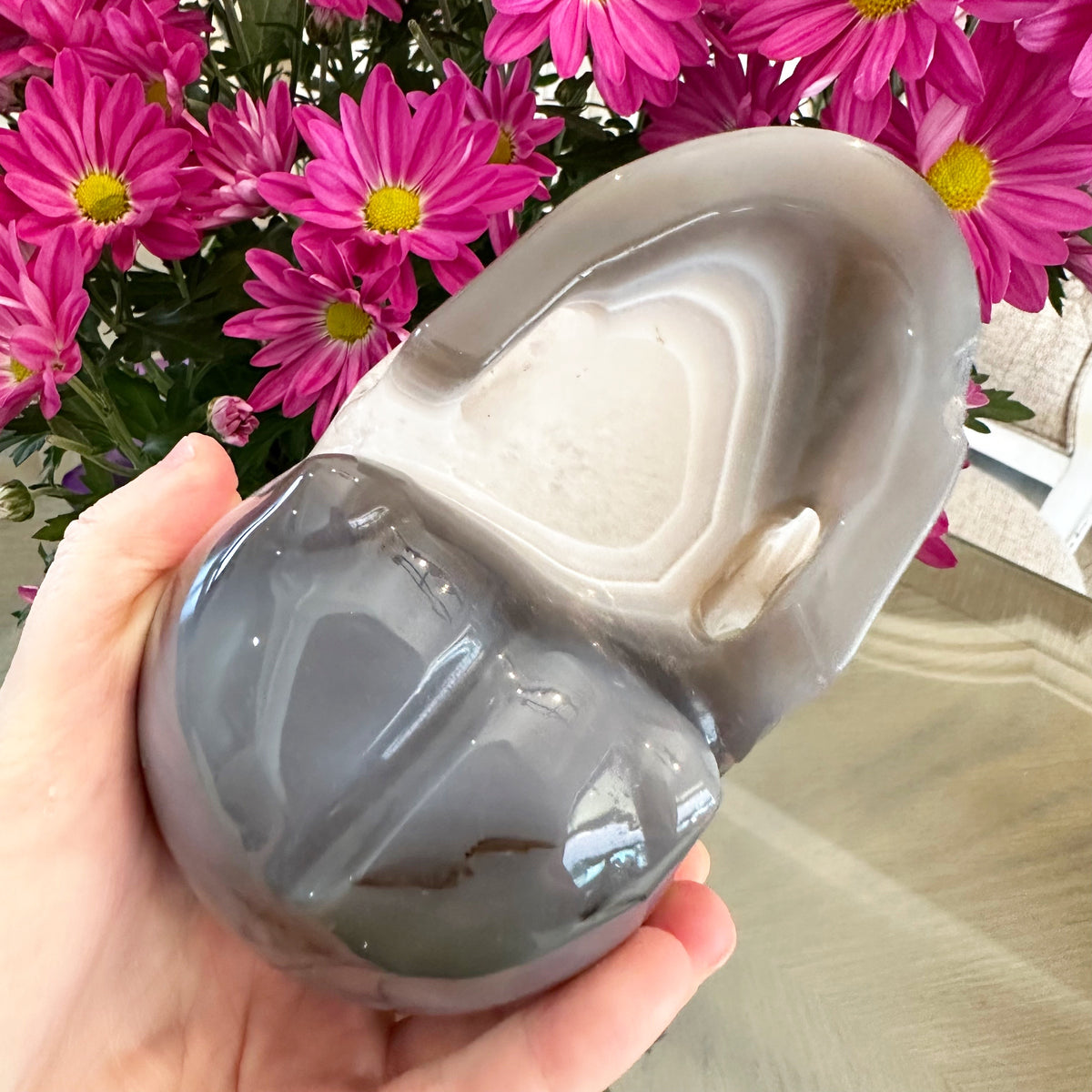 Agate Geode Crystal Skull