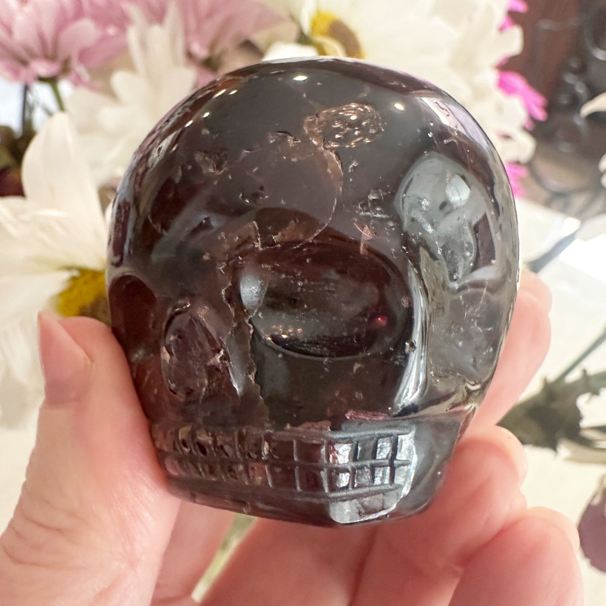 Garnet Magical Child Crystal Skull Carved by Leandro de Souza
