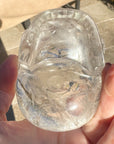 Clear Sirius Quartz Crystal Skull with Rainbows Carved by Leandro de Souza