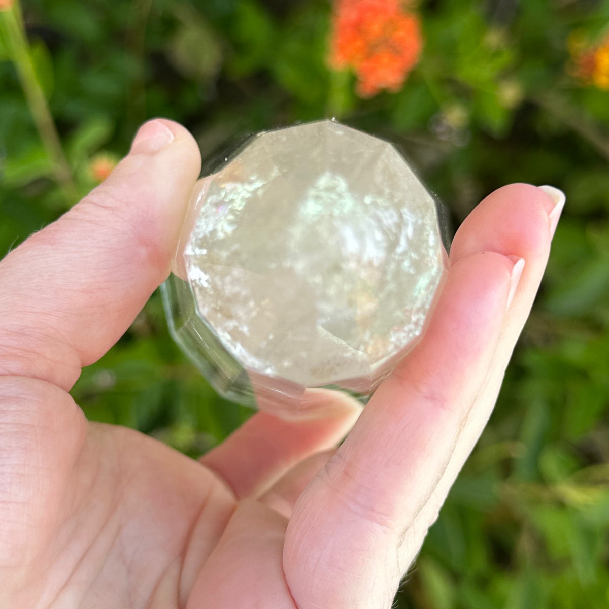 Rainbow Quartz Vogel Style Wand 12 Sided