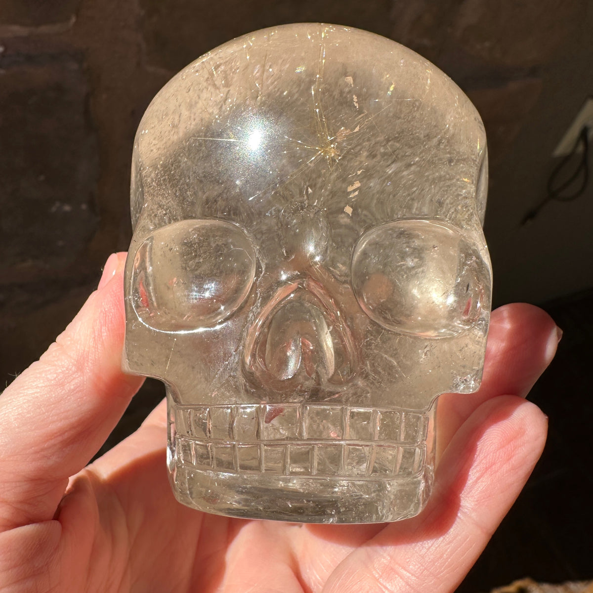 Golden Rutile Quartz Magical Child Crystal Skull Carved by Leandro de Souza
